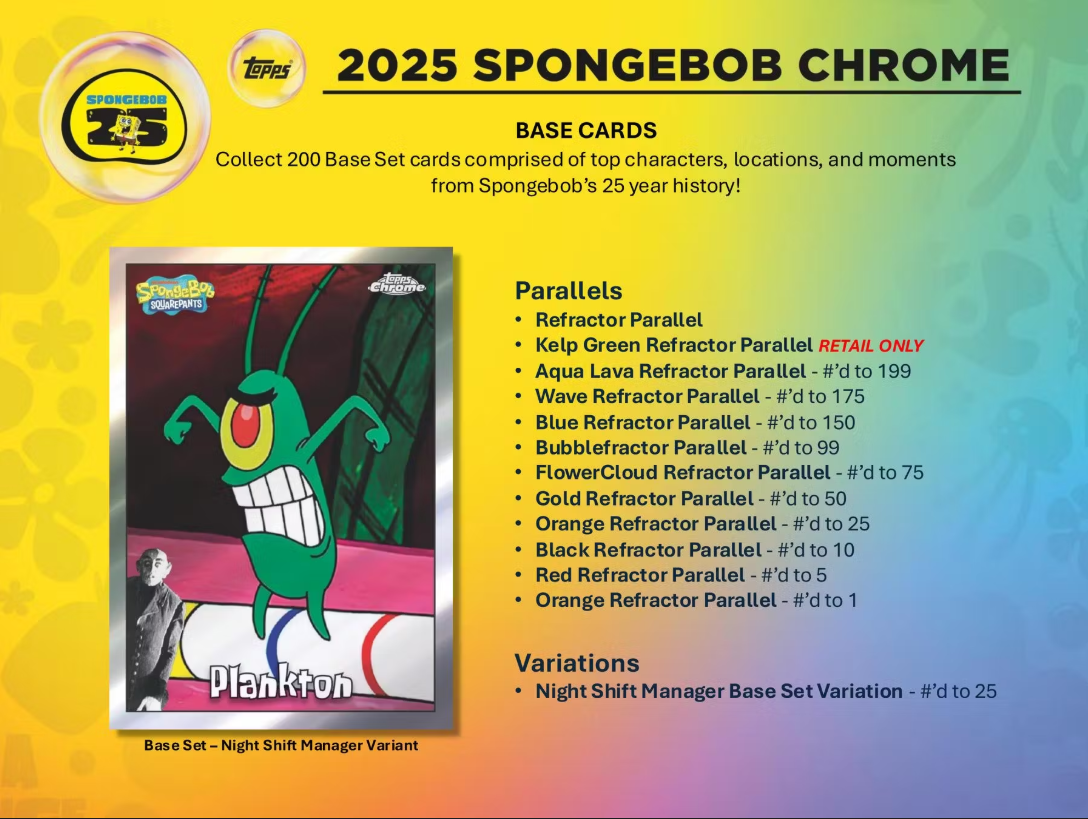 2025 Topps Chrome SpongeBob Chrome 25th Anniversary Blaster Box Personal Break
