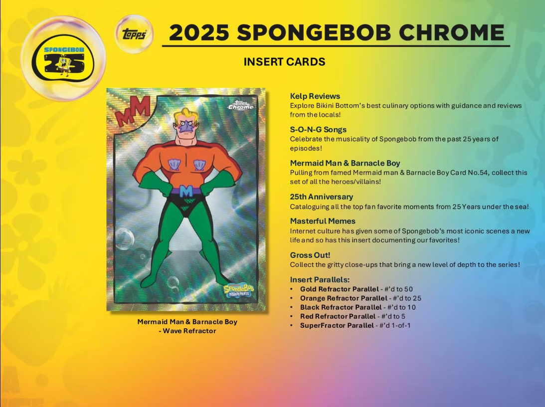 2025 Topps Chrome SpongeBob Chrome 25th Anniversary Blaster Box Personal Break
