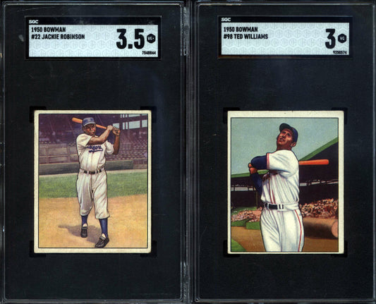 1950 Bowman Baseball Complete Set Break 252 Spot Random Card (Jackie Robinson SGC 3.5, Ted Williams SGC 3, etc!)