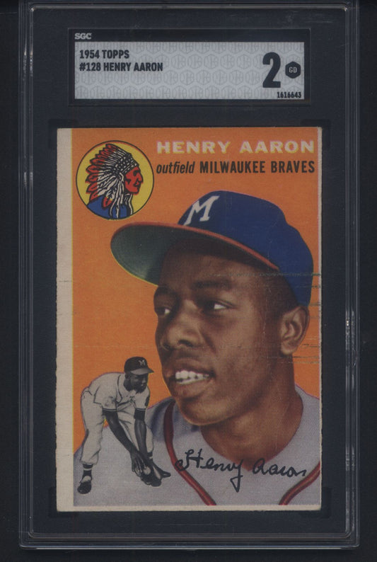 Vintage Player Mixer with a SGC 2 1954 Topps Hank Aaron Rookie & 1986 Donruss Pack 16 Spot Random Card Break