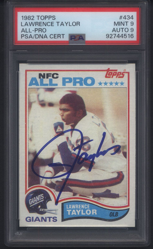1982 Topps Football Cornerstone Mixer with a PSA 9 / Auto 9 Lawrence Taylor RC