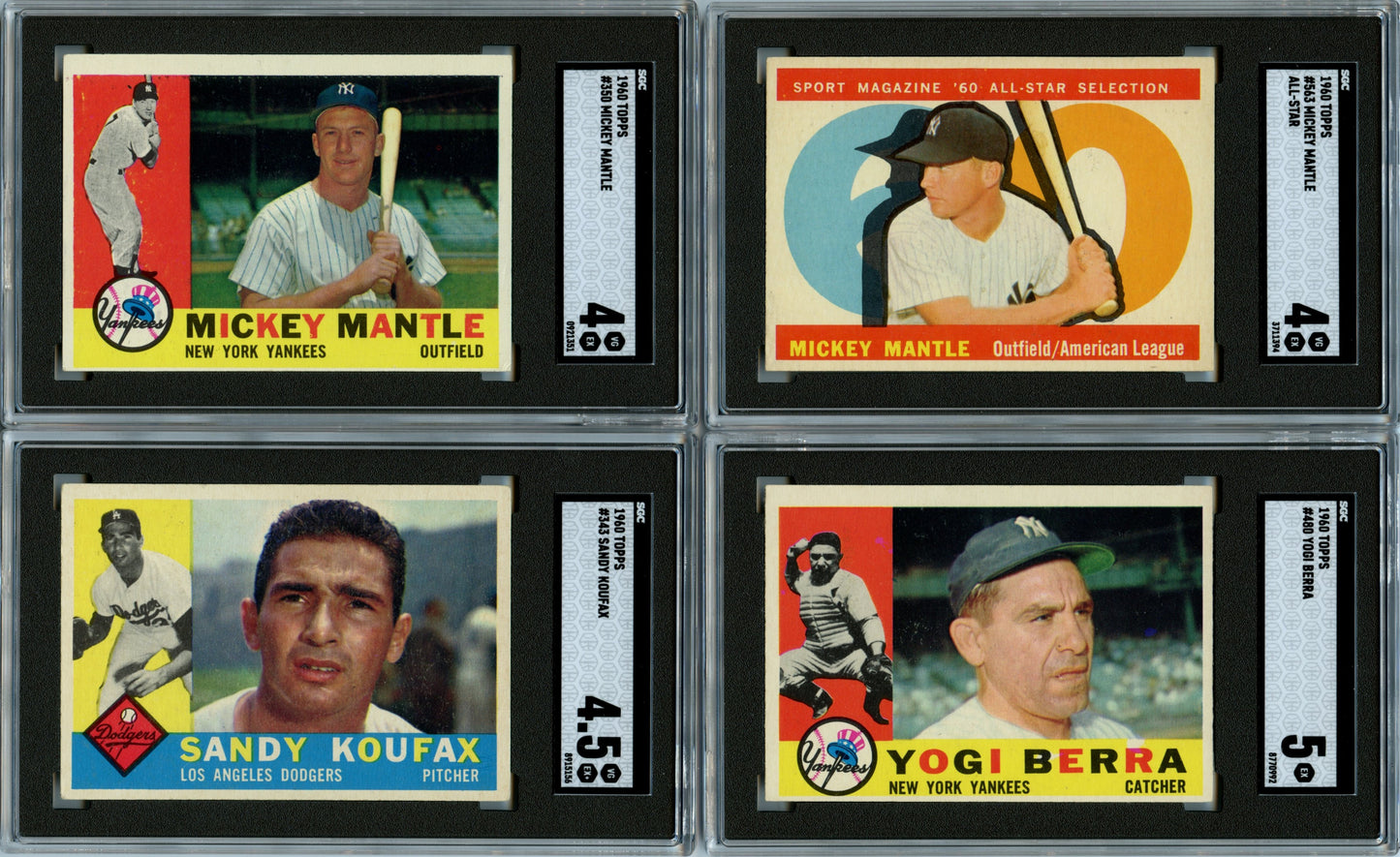 1960 Topps Baseball Complete Set Break 572 Spot Random Card (Mickey Mantle SGC 4, Mickey Mantle All-Star SGC 4, Sandy Koufax SGC 4.5, Yogi Berra SGC 5, etc.!)